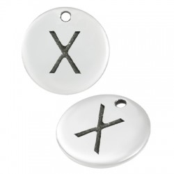 Zamak Charm Round Letter "X" 12mm