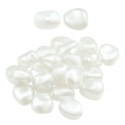 Pearl ABS Bead Irregular Flat 9x7mm (Ø1mm)