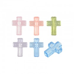 Acrylic Slider Bead Cross Transparent 12x16mm (Ø2mm)