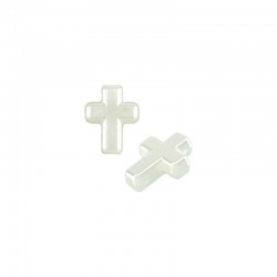 Acrylic Bead Cross Pearl 12x16mm Ø2mm