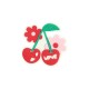 Charm pour Chaussures et sacs Cerise avec Fleurs 28 x 27 mm