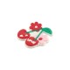 Ciondolo per Scarpe e Borse Ciliegia con Fiori 28X27 mm