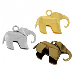 Charm Éléphant en Laiton 25 x 15 mm/7 mm