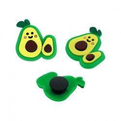 Shoe & Bag Charm Avocado with Smile 25x27mm