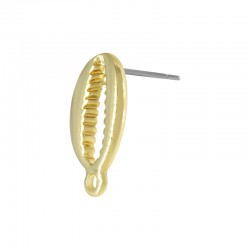 Orecchino in Zama a Conchiglia con Anello 8X15 mm