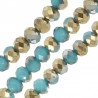 Opaque Turquoise/Wine Red Half Plated