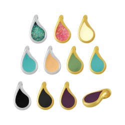 Enameled Zamak Charm Teardrop 7.7x12.5mm Ø2.3mm
