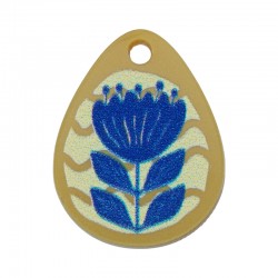 Plexi Acrylic Charm Drop w/ Flower 17x22mm