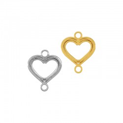 Zamak Connector Heart 16x13mm