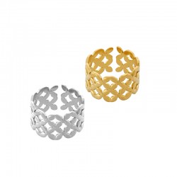 Stainless Steel 304 Finger Ring with Rhombus 11.5mm