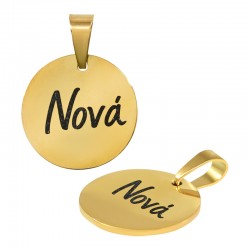Stainless Steel 304 Charm Round Νονά 15mm (Ø1.2mm)