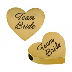 Stainless Steel 305 Slider Heart Team Bride 13x15mm/3.5mm (Ø2mm)