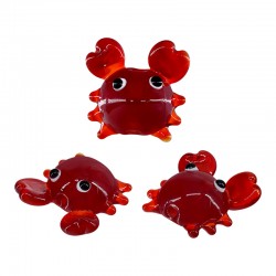 Murano Glass Slider Crab (~15x20mm)
