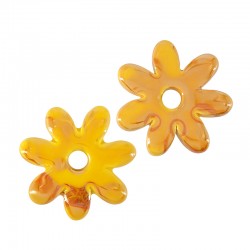 Ceramic Pendant Flower w/ Enamel 32mm/7mm (Ø5mm)