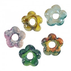 Enameled Ceramic Pendant Flower 22mm/5mm Ø7.2mm