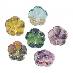 Enameled Ceramic Bead Flower 18mm/7mm Ø2mm