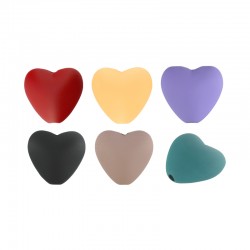 Acrylic Bead Heart with Rubber Effect 16mm Ø~2.2mm
