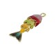 Pendentif Poisson en Laiton Émaillé avec Zircon 9 x 24 mm