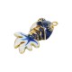 Pendentif Poisson en Laiton Émaillé avec Zircon 15 x 26 mm