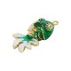 Ciondolo in Ottone Smaltato a Forma di Pesce con Zircone 15X26 mm