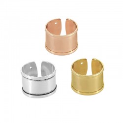 Base de bague en Métal/Laiton pour cordon plat 10mm