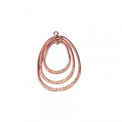 Brass Pendant 3 Oval Circles for Earring 27x43mm