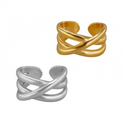 Brass Ring w/ Lines 12x20mm