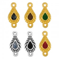 Zamak Connector Drop w/ Enamel 9x14mm
