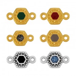 Zamak Connector Hexagon w/ Enamel 10x11mm