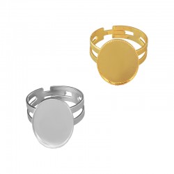 Brass Ring Oval Setting 13x18mm