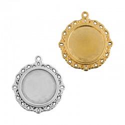 Zamak Pendant Setting Round 30mm (int. 20mm)