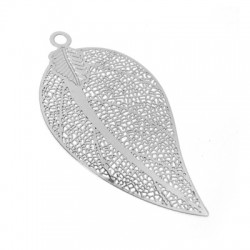 Pendente in Ottone Foglia Filigrana (Taglio Laser) 21x39mm