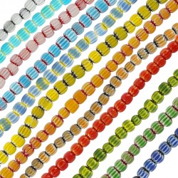 Murano Style Glass Bead Tube 6x6mm (Ø~1.5mm)
