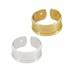Anello Aggiustabile in Metallo Ottone Eco con Base per Fili Piatti 5mm