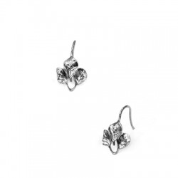 Brass Earring Flower 14x22mm