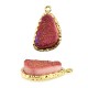 Pendentif avec Cristal Geodes Irrégulier ~14x20mm