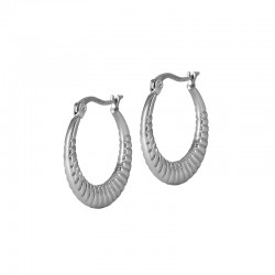 Stainless Steel 304 Earring Hoop with Lines 26x25mm/3.2mm