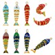 Enameled Brass Pendant Fish with Zircon 10x39mm