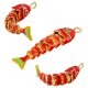 Enameled Brass Pendant Fish with Zircon 10x39mm