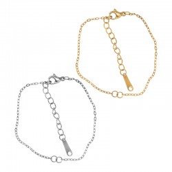 Chaîne de Bracelet en Acier Inoxydable 304 150 mm