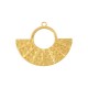 Brass Pendant Geometrical Hemicycle Hammered 37x30mm