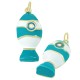 Ciondolo in Ottone Smaltato a Forma di Pesce 12X26 mm