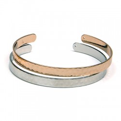 Bracelet Martelé Ajustable en Métal/Laiton 61x5mm