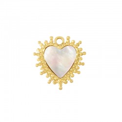 Ciondolo a Cuore in Acciaio Inossidabile 304 con Base a Conchiglia 16 mm