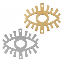 Pendentif œil Maléfique en Acier Inoxydable 304 avec 2 Trous 55 x 47 mm