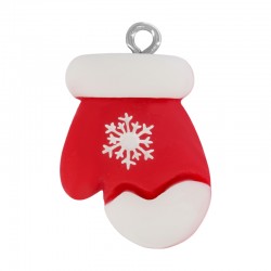 Pendentif en Résine Gant avec Flocon de Neige 17 x 22 mm