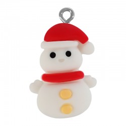Pendentif en Résine Bonhomme de Neige 18 x 24 mm