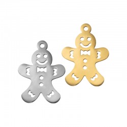 Acciaio Inossidabile 304 Ciondolo Gingerbread 15X20 mm