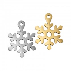 Breloque en Acier Inoxydable 304 « Flocon de Neige » 13 x 18 mm
