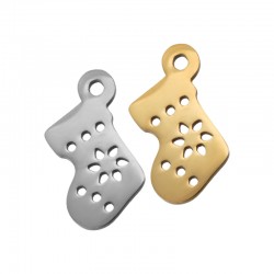 Ciondolo in Acciaio Inossidabile 304 Calza di Natale 9X15 mm